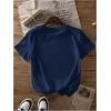 imageWomens Cherry Bow Graphic Tees Short Sleeve Crew Neck Summer T Shirt Tops for Women TrendyDark Blue