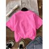 imageWomens Cherry Bow Graphic Tees Short Sleeve Crew Neck Summer T Shirt Tops for Women TrendyPink Patterned