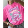 imageWomens Cherry Bow Graphic Tees Short Sleeve Crew Neck Summer T Shirt Tops for Women TrendyPink Patterned