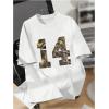 imageWomens Cherry Bow Graphic Tees Short Sleeve Crew Neck Summer T Shirt Tops for Women TrendyWhite With Number