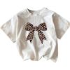 imageWomens Cherry Bow Graphic Tees Short Sleeve Crew Neck Summer T Shirt Tops for Women TrendyWhite