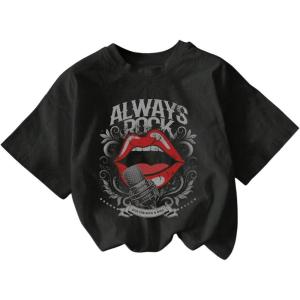 imageWomens Cherry Bow Graphic Tees Short Sleeve Crew Neck Summer T Shirt Tops for Women TrendyBlack With Red