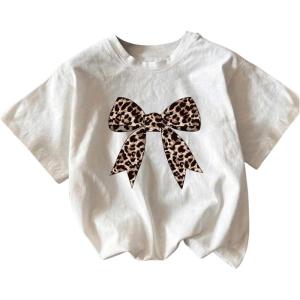 imageWomens Cherry Bow Graphic Tees Short Sleeve Crew Neck Summer T Shirt Tops for Women TrendyWhite