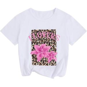 imageWomens Cherry Bow Graphic Tees Short Sleeve Crew Neck Summer T Shirt Tops for Women TrendyWhite Pink Brown