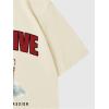imageWomens Casual Cherry Bow Tees Graphic Letter Print Round Neck T Shirt Summer Short Sleeve Trendy TopsBeige Graphic