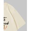imageWomens Casual Cherry Bow Tees Graphic Letter Print Round Neck T Shirt Summer Short Sleeve Trendy TopsBeige Orange