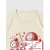 imageWomens Casual Cherry Bow Tees Graphic Letter Print Round Neck T Shirt Summer Short Sleeve Trendy TopsBeige Red