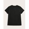 imageWomens Casual Cherry Bow Tees Graphic Letter Print Round Neck T Shirt Summer Short Sleeve Trendy TopsBlack
