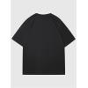 imageWomens Casual Cherry Bow Tees Graphic Letter Print Round Neck T Shirt Summer Short Sleeve Trendy TopsBlack With Graphic