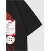 imageWomens Casual Cherry Bow Tees Graphic Letter Print Round Neck T Shirt Summer Short Sleeve Trendy TopsBlack With Graphic