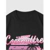 imageWomens Casual Cherry Bow Tees Graphic Letter Print Round Neck T Shirt Summer Short Sleeve Trendy TopsBlack and Pink