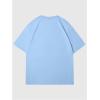 imageWomens Casual Cherry Bow Tees Graphic Letter Print Round Neck T Shirt Summer Short Sleeve Trendy TopsBlue Red