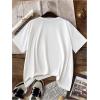 imageWomens Casual Cherry Bow Tees Graphic Letter Print Round Neck T Shirt Summer Short Sleeve Trendy TopsBow White