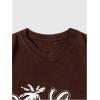 imageWomens Casual Cherry Bow Tees Graphic Letter Print Round Neck T Shirt Summer Short Sleeve Trendy TopsCar Brown