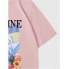 imageWomens Casual Cherry Bow Tees Graphic Letter Print Round Neck T Shirt Summer Short Sleeve Trendy TopsDolphin Pink