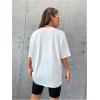 imageWomens Casual Cherry Bow Tees Graphic Letter Print Round Neck T Shirt Summer Short Sleeve Trendy TopsPatterned White