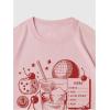 imageWomens Casual Cherry Bow Tees Graphic Letter Print Round Neck T Shirt Summer Short Sleeve Trendy TopsPink With Graphic