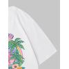 imageWomens Casual Cherry Bow Tees Graphic Letter Print Round Neck T Shirt Summer Short Sleeve Trendy TopsRainbow White