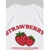 imageWomens Casual Cherry Bow Tees Graphic Letter Print Round Neck T Shirt Summer Short Sleeve Trendy TopsStrawberry Red White