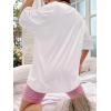 imageWomens Casual Cherry Bow Tees Graphic Letter Print Round Neck T Shirt Summer Short Sleeve Trendy TopsWhite Patterned