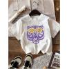 imageWomens Casual Cherry Bow Tees Graphic Letter Print Round Neck T Shirt Summer Short Sleeve Trendy TopsWhite Tiger