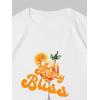 imageWomens Casual Cherry Bow Tees Graphic Letter Print Round Neck T Shirt Summer Short Sleeve Trendy TopsWhite With Orange