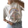 imageWomens Casual Cherry Bow Tees Graphic Letter Print Round Neck T Shirt Summer Short Sleeve Trendy TopsWhite With Patterned
