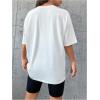imageWomens Casual Cherry Bow Tees Graphic Letter Print Round Neck T Shirt Summer Short Sleeve Trendy TopsWhite With Patterned