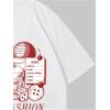 imageWomens Casual Cherry Bow Tees Graphic Letter Print Round Neck T Shirt Summer Short Sleeve Trendy TopsWhite With Red