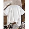 imageWomens Casual Cherry Bow Tees Graphic Letter Print Round Neck T Shirt Summer Short Sleeve Trendy TopsWhite and Blue