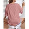 imageWomens Floral Figure Graphic Tees Crewneck Short Sleeve Summer T Shirt Baggy TopsPurple