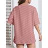 imageWomens Floral Figure Graphic Tees Crewneck Short Sleeve Summer T Shirt Baggy TopsPurple