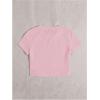 imageWomens Graphic Bow Short Sleeve Crewneck Crop Tops Slim Fit Y2K Cute T ShirtsPink
