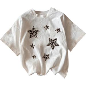 imageWomens Casual Cherry Bow Tees Graphic Letter Print Round Neck T Shirt Summer Short Sleeve Trendy TopsBrown Bow White