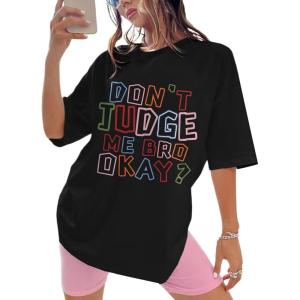 imageWomens Casual Cherry Bow Tees Graphic Letter Print Round Neck T Shirt Summer Short Sleeve Trendy TopsLetter Black