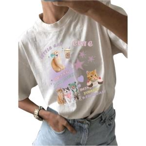 imageWomens Casual Cherry Bow Tees Graphic Letter Print Round Neck T Shirt Summer Short Sleeve Trendy TopsWhite Graphic