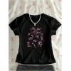 imageWomens Beach Graphic Tee Trendy Summer Short Sleeve Tee Shirts Crew Neck Crop Tops Bikini Print Preppy TopBlack and Pink