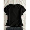 imageWomens Beach Graphic Tee Trendy Summer Short Sleeve Tee Shirts Crew Neck Crop Tops Bikini Print Preppy TopBlack and Pink