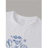 imageWomens Beach Graphic Tee Trendy Summer Short Sleeve Tee Shirts Crew Neck Crop Tops Bikini Print Preppy TopWhite