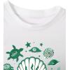 imageWomens Beach Graphic Tee Trendy Summer Short Sleeve Tee Shirts Crew Neck Crop Tops Bikini Print Preppy TopWhite Green