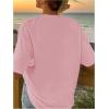 imageWomens Fruit Print Graphic T Shirts Crew Neck Short Sleeve Summer Tee Tops Trendy Cute TopsWhite Pink