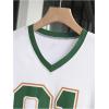 imageWomens Jersey Oversized Graphic Y2K T Shirts Number Print V Neck Drop Shoulder Streetwear Tee TopsGreen