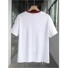 imageWomens Jersey Oversized Graphic Y2K T Shirts Number Print V Neck Drop Shoulder Streetwear Tee TopsRed