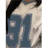 imageWomens Jersey Oversized Graphic Y2K T Shirts Number Print V Neck Drop Shoulder Streetwear Tee TopsWhite