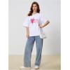 imageWomens Off The Shoulder Tops Floral Graphic Oversized Tshirts Shirts Y2k Summer Tops TrendyWhite Floral