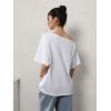 imageWomens Off The Shoulder Tops Floral Graphic Oversized Tshirts Shirts Y2k Summer Tops TrendyWhite Star