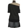 imageWomens Off The Shoulder Tops Graphic Goth Tee Y2k Vintage Asymmetrical Neck Oversized T ShirtsBlack Graphic