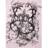 imageWomens Off The Shoulder Tops Graphic Goth Tee Y2k Vintage Asymmetrical Neck Oversized T ShirtsPink