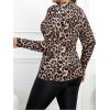 imageWomens Plus Size Leopard Tops Mock Neck Long Sleeve T Shirts Slim Fit Base Layer TopsMulticolor