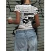 imageWomens Y2k Camo Maple Leaf Print Crop T Shirts Crew Neck Short Sleeve Slim Fit Tops Grunge Going OutWhite